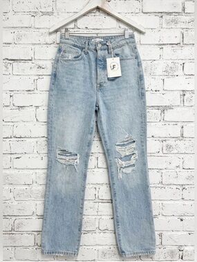 Lovers + Friends Reece Col: Robertson High Rise Straight-Leg Jeans 26 $178
